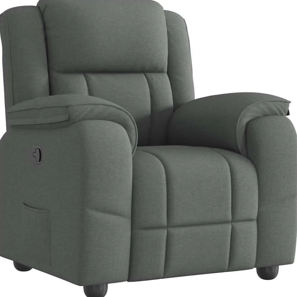 Stoelen*vidaXL Fauteuil verstelbaar stof Donkergrijs