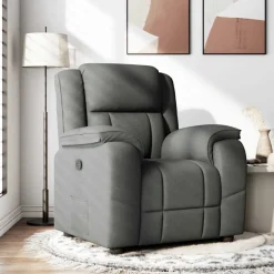 Stoelen*vidaXL Fauteuil verstelbaar stof Donkergrijs