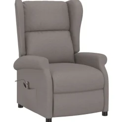Stoelen*vidaXL Fauteuil verstelbaar elektrisch stof Taupe