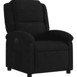 Stoelen*vidaXL Fauteuil verstelbaar elektrisch stof Zwart