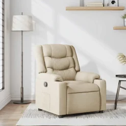 Fauteuil verstelbaar stof crèmekleurig>vidaXL Online