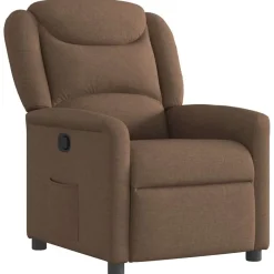 Stoelen*vidaXL Fauteuil verstelbaar stof Bruin