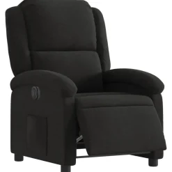 Stoelen*vidaXL Fauteuil verstelbaar elektrisch stof Zwart