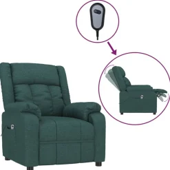 Stoelen*vidaXL Fauteuil verstelbaar elektrisch stof Donkergroen
