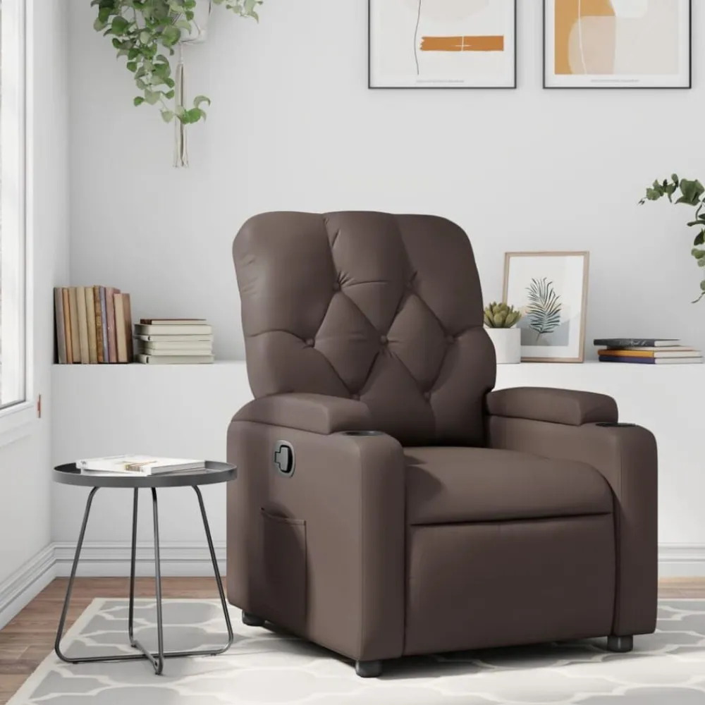Stoelen*vidaXL Fauteuil verstelbaar kunstleer Bruin