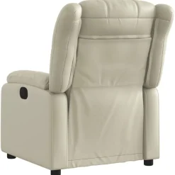 Fauteuil verstelbaar kunstleer crèmekleurig><noscript><img width=