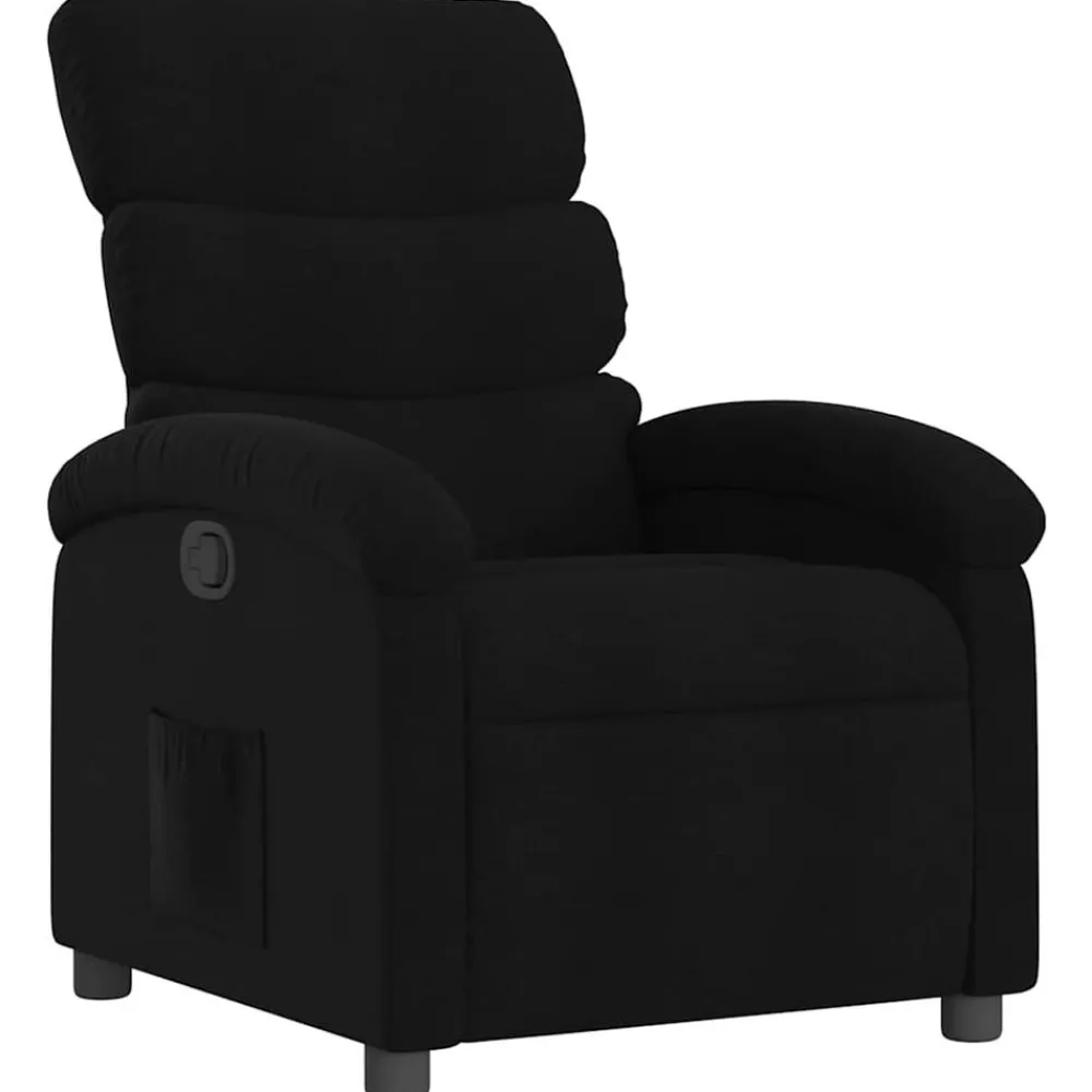 Stoelen*vidaXL Fauteuil verstelbaar stof Zwart