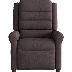 Stoelen*vidaXL Fauteuil verstelbaar stof Donkerbruin