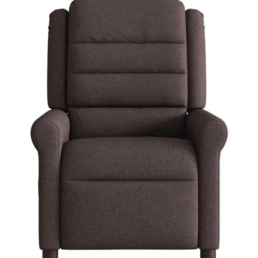 Stoelen*vidaXL Fauteuil verstelbaar stof Donkerbruin