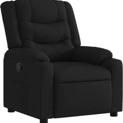 Stoelen*vidaXL Fauteuil verstelbaar stof Zwart