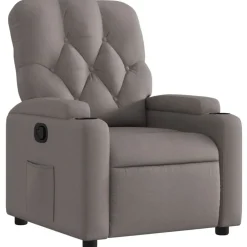 Stoelen*vidaXL Fauteuil verstelbaar stof Taupe