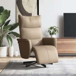 Fauteuil verstelbaar met voetensteun kunstleer kleur>vidaXL New