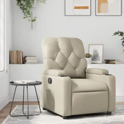 Fauteuil verstelbaar kunstleer crèmekleurig>vidaXL Online