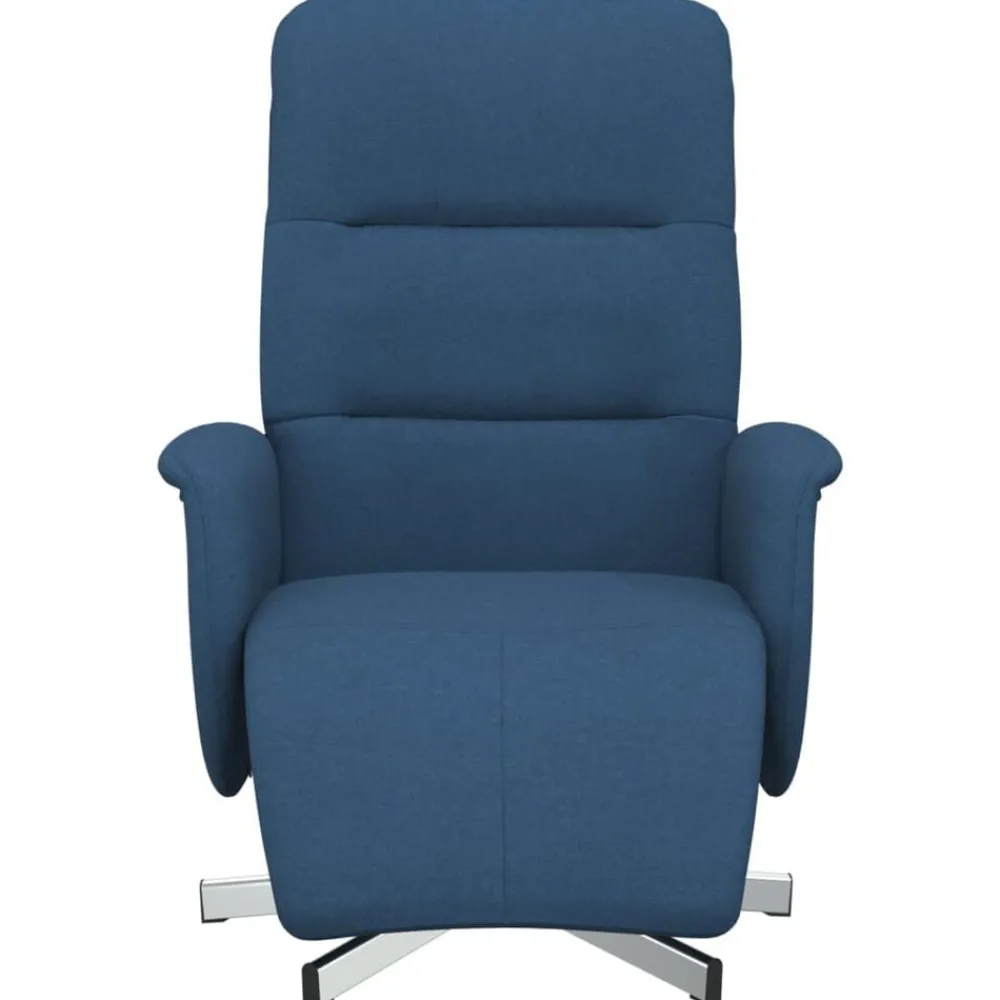 Stoelen*vidaXL Fauteuil verstelbaar met voetensteun stof Blauw