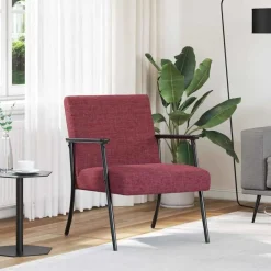 Stoelen*vidaXL Fauteuil 59 x 75 x 78 cm Stof Wijnrood