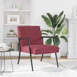 Stoelen*vidaXL Fauteuil 59 x 75 x 78 cm Stof Wijnrood