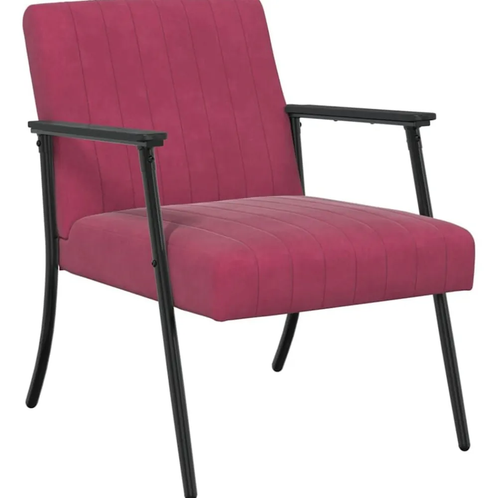 Stoelen*vidaXL Fauteuil 59 x 75 x 78 cm Fluweel Wijnrood