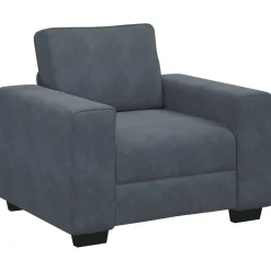Banken*vidaXL Fauteuil 100x77x82 cm fluweel Donkergrijs