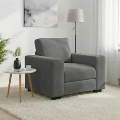 Banken*vidaXL Fauteuil 100x77x82 cm fluweel Donkergrijs
