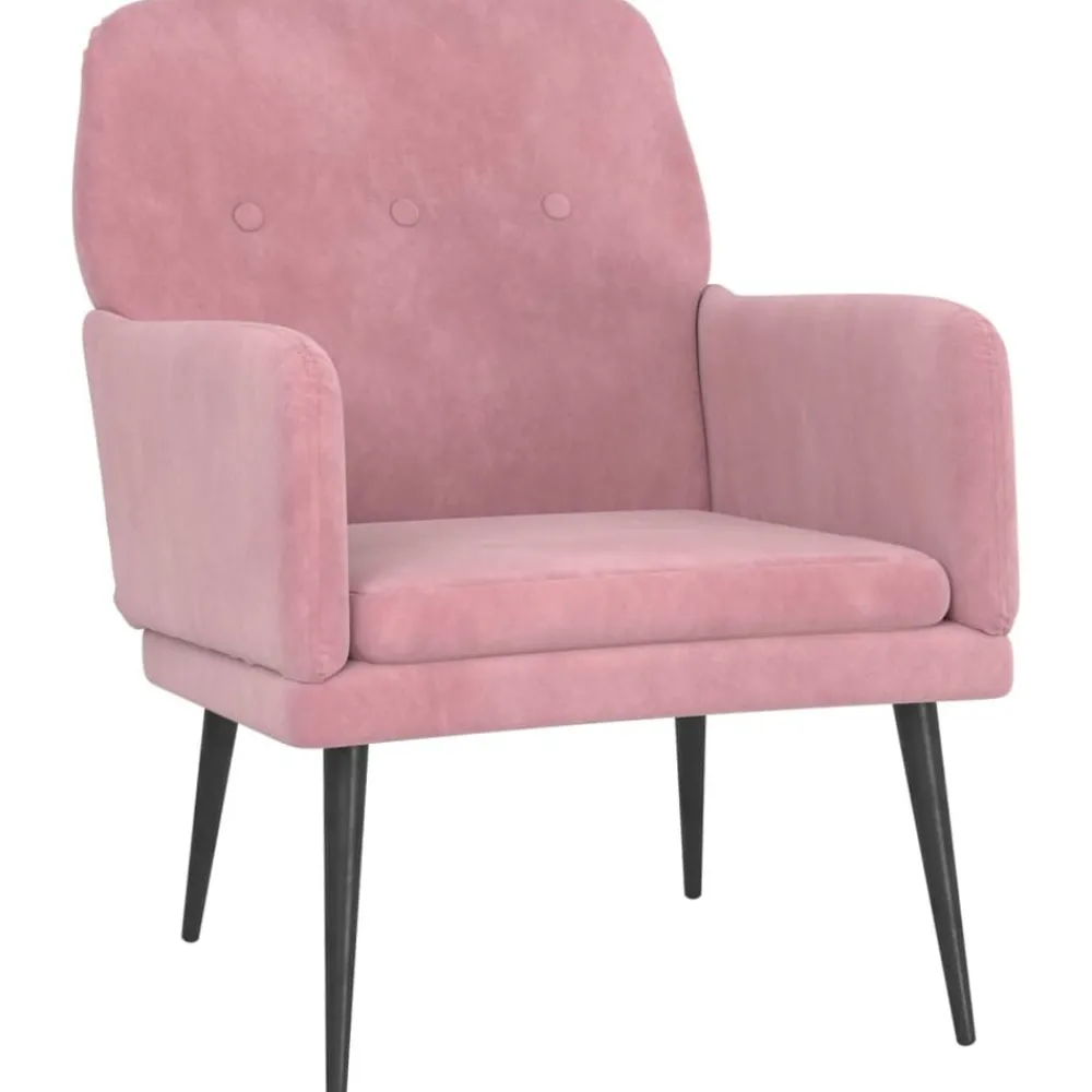 Stoelen*vidaXL Fauteuil 62x79x79 cm fluweel Roze