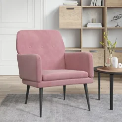 Stoelen*vidaXL Fauteuil 62x79x79 cm fluweel Roze