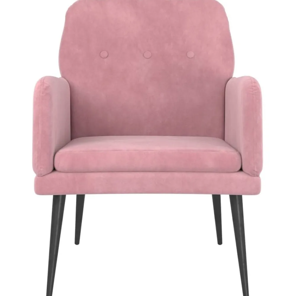 Stoelen*vidaXL Fauteuil 62x79x79 cm fluweel Roze