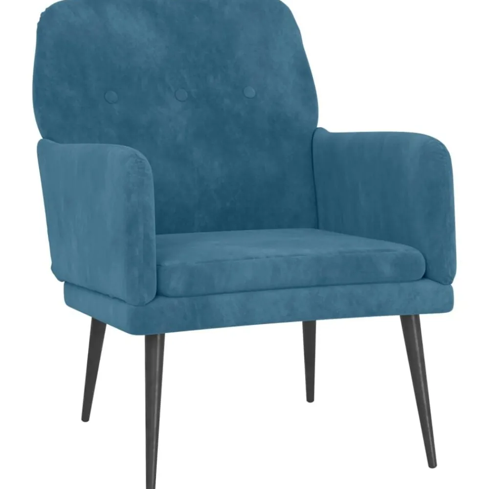 Stoelen*vidaXL Fauteuil 62x79x79 cm fluweel Blauw