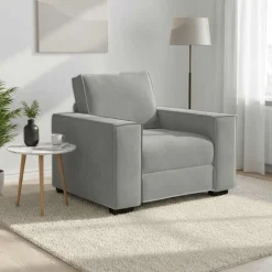 Banken*vidaXL Fauteuil 100x78x84 cm fluweel Lichtgrijs