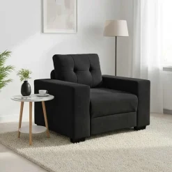 Banken*vidaXL Fauteuil 100x78x80 cm fluweel Zwart