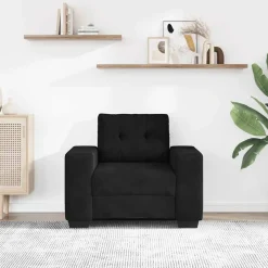 Banken*vidaXL Fauteuil 100x78x80 cm fluweel Zwart