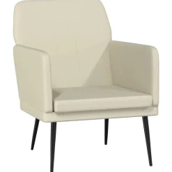 Stoelen*vidaXL Fauteuil 61x78x80 cm kunstleer crèmekleurig Cr&egrave;me