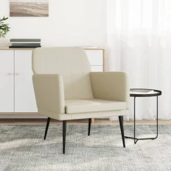 Stoelen*vidaXL Fauteuil 61x78x80 cm kunstleer crèmekleurig Cr&egrave;me