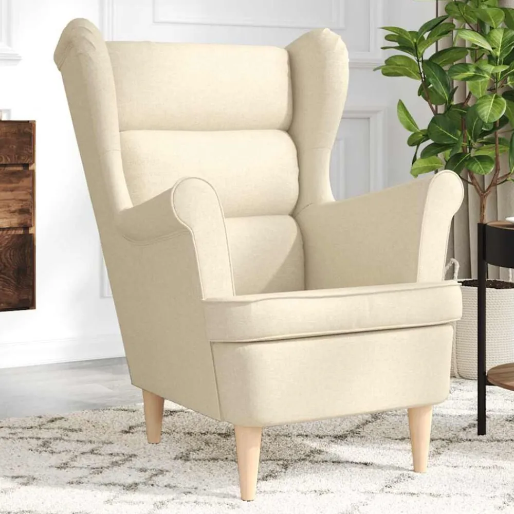 Fauteuil 74x84x100 cm stof crèmekleurig>vidaXL New