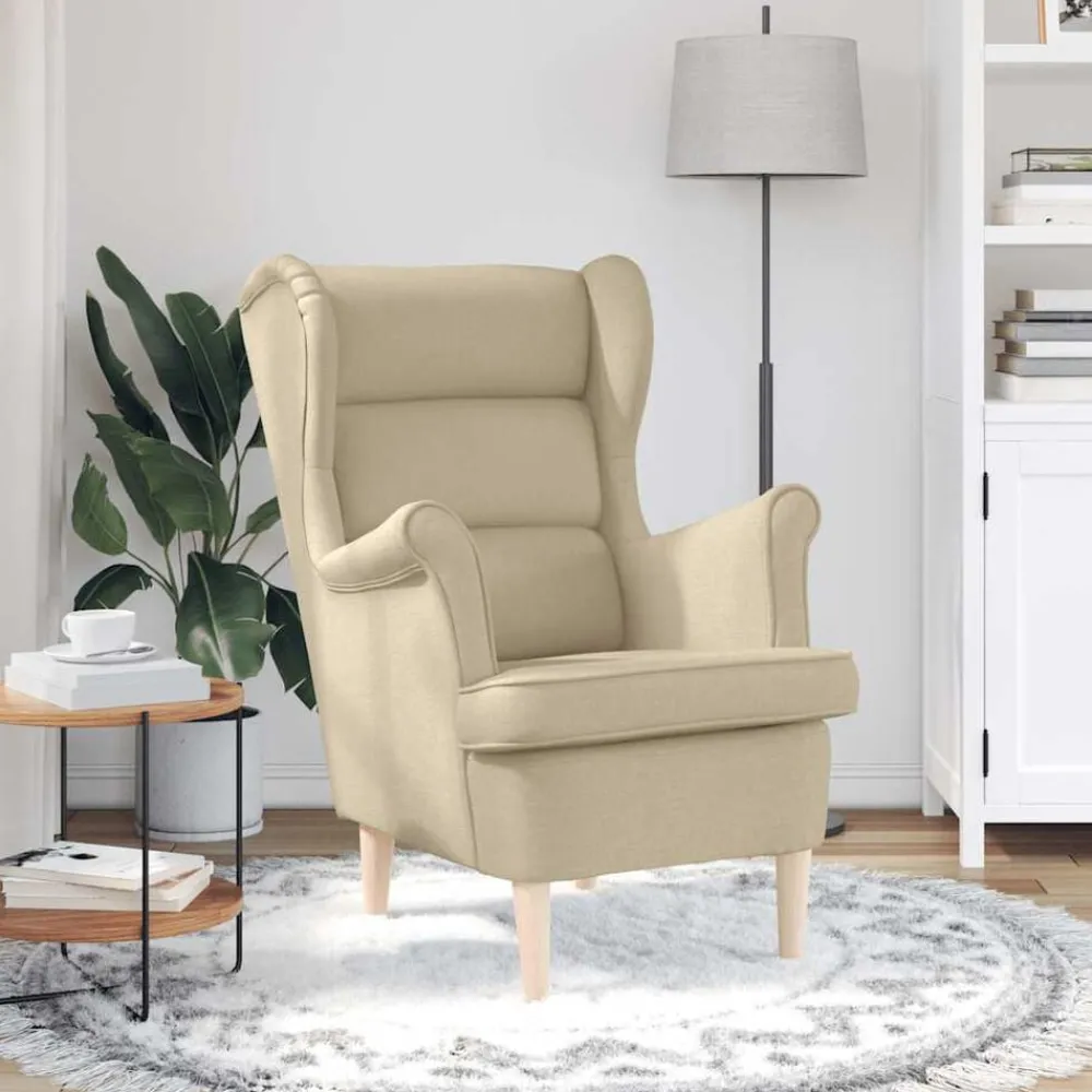 Fauteuil 74x84x100 cm stof crèmekleurig>vidaXL New