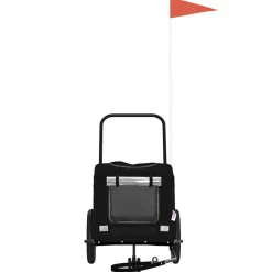 Huisdierbenodigdheden*vidaXL Fietskar voor huisdieren met opslag 124,5 x 63,5 x 53 cm Zwart