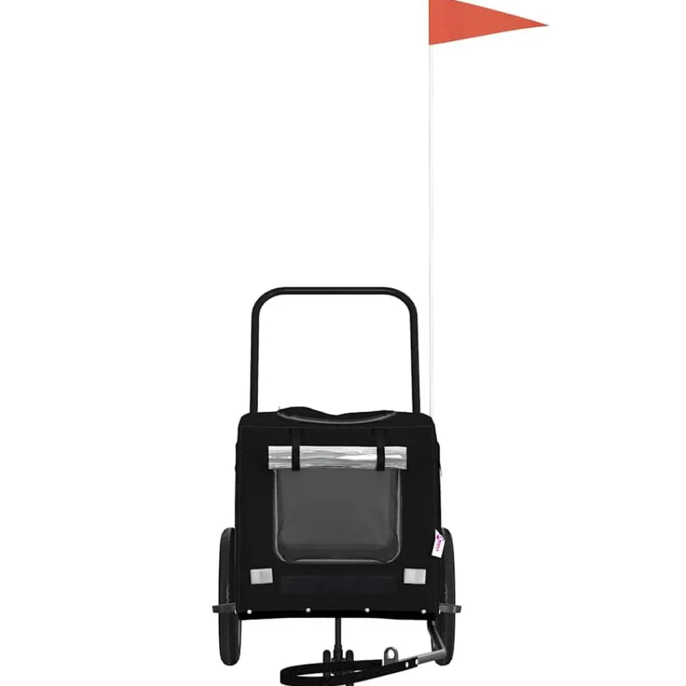 Huisdierbenodigdheden*vidaXL Fietskar voor huisdieren met opslag 124,5 x 63,5 x 53 cm Zwart