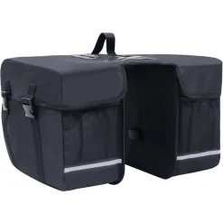 Buitensport*vidaXL Fietstas voor bagagedrager dubbel waterdicht 35 L zwart