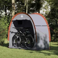 Buitensport*vidaXL Fietstent met dak met opslag 210 x 90 x 174 cm Grijs en oranje