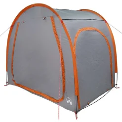 Buitensport*vidaXL Fietstent met dak met opslag 218 x 156 x 180 cm Grijs en oranje