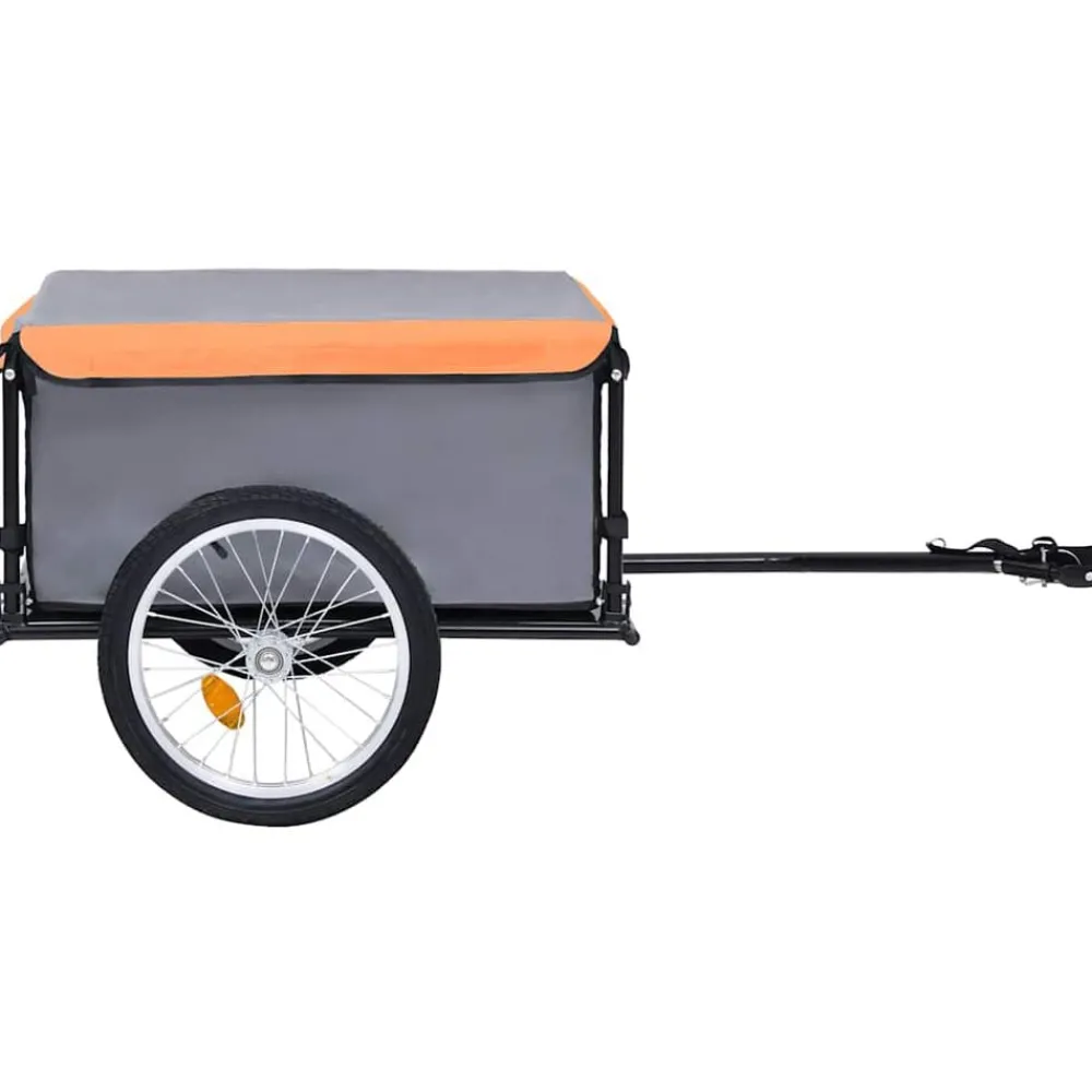 Buitensport*vidaXL Fietstrailer 65 kg Grijs en oranje