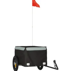 Buitensport*vidaXL Fietstrailer 30 kg ijzer zwart en Grijs