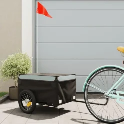 Buitensport*vidaXL Fietstrailer 30 kg ijzer zwart en Grijs