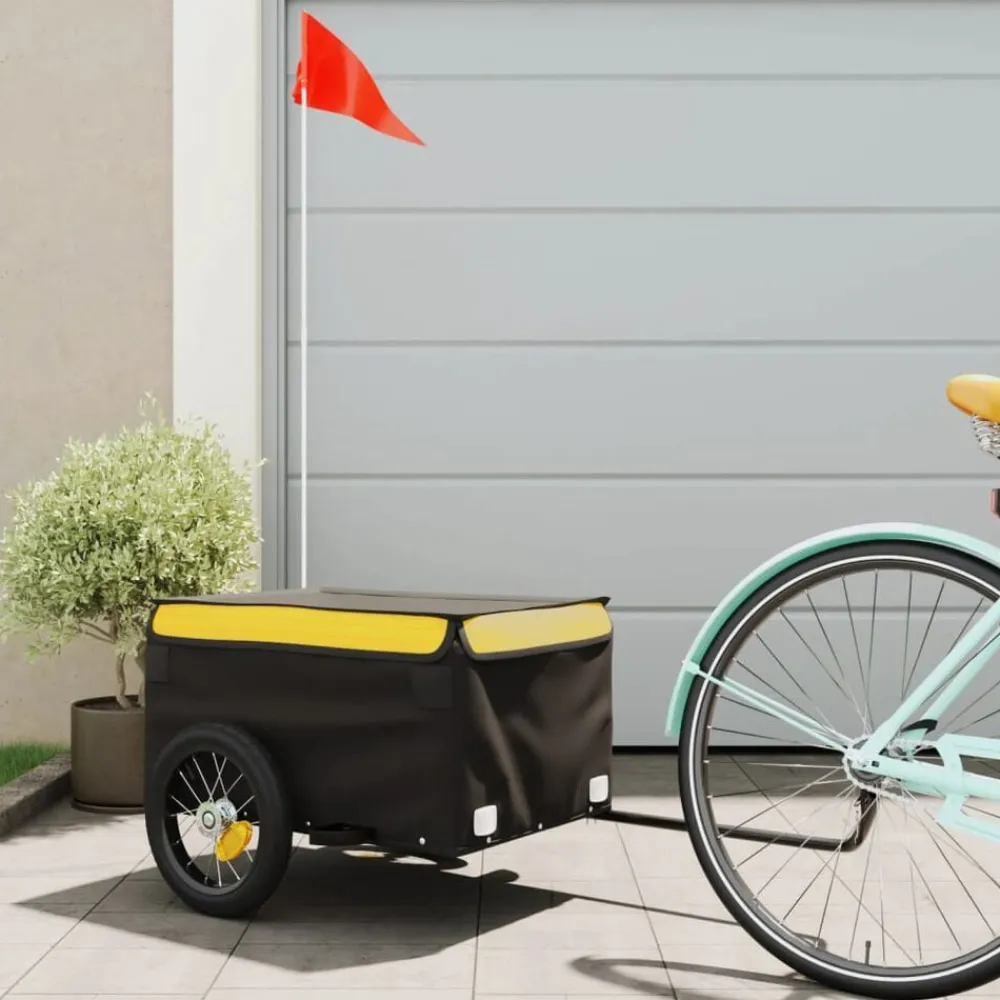 Fietstrailer 30 kg ijzer zwart en>vidaXL