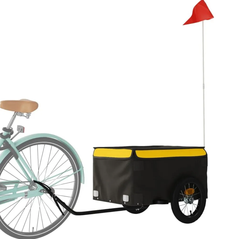 Fietstrailer 30 kg ijzer zwart en>vidaXL