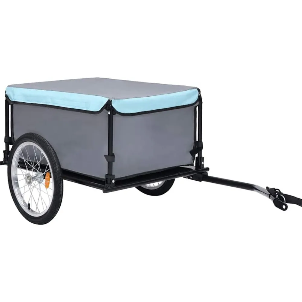 Buitensport*vidaXL Fietstrailer 65 kg Zwart en blauw