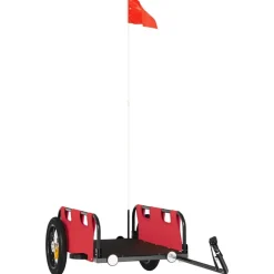 Buitensport*vidaXL Fietstrailer oxford stof en ijzer Rood