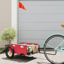 Buitensport*vidaXL Fietstrailer oxford stof en ijzer Rood