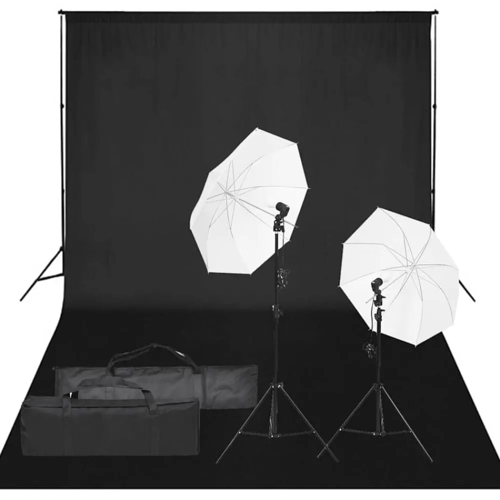 Fotostudioset met verlichtingsset en achtergrond>vidaXL Discount