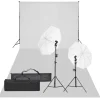 Fotostudioset met verlichtingsset en achtergrond>vidaXL