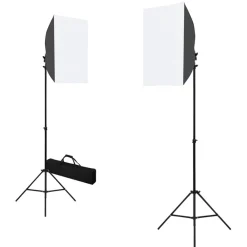 Fotostudioset met softboxlampen en achtergrond>vidaXL Online